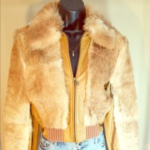 Luxe Fur and Leather Bomber Jacket